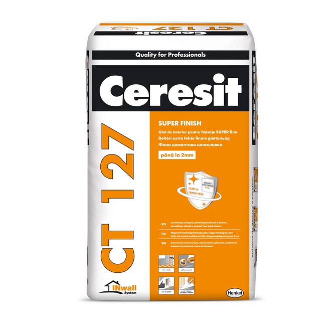 Glet de finisaj pe baza de ciment Ceresit CT127 - 20 Kg